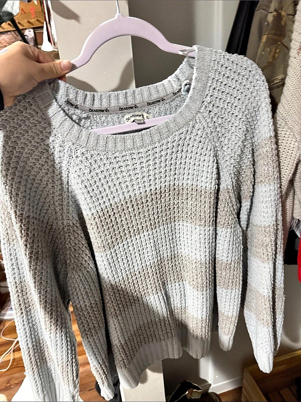 BEARPAW Gray Knit Sweater Size XL